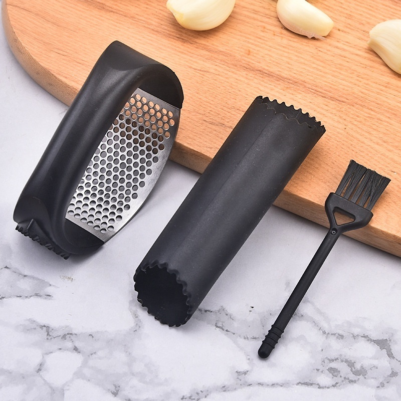 Stainless Steel Garlic Smash Press Rocker Kitchen Gadgets Garlic Ginger Mincer Crusher Squeezer