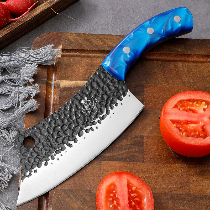 Handmade Forged Stainless Steel 6-Inch Chef Chopper Traditional Meat Cleaver Knife for Kitchen Knife Sets Wholesale