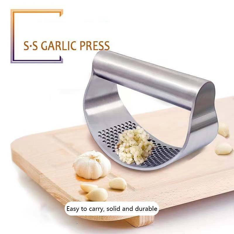 100% Stainless Steel Garlic Masher Rocker Crusher Chopper Mincer Press Kitchen Garlic Press Rocker