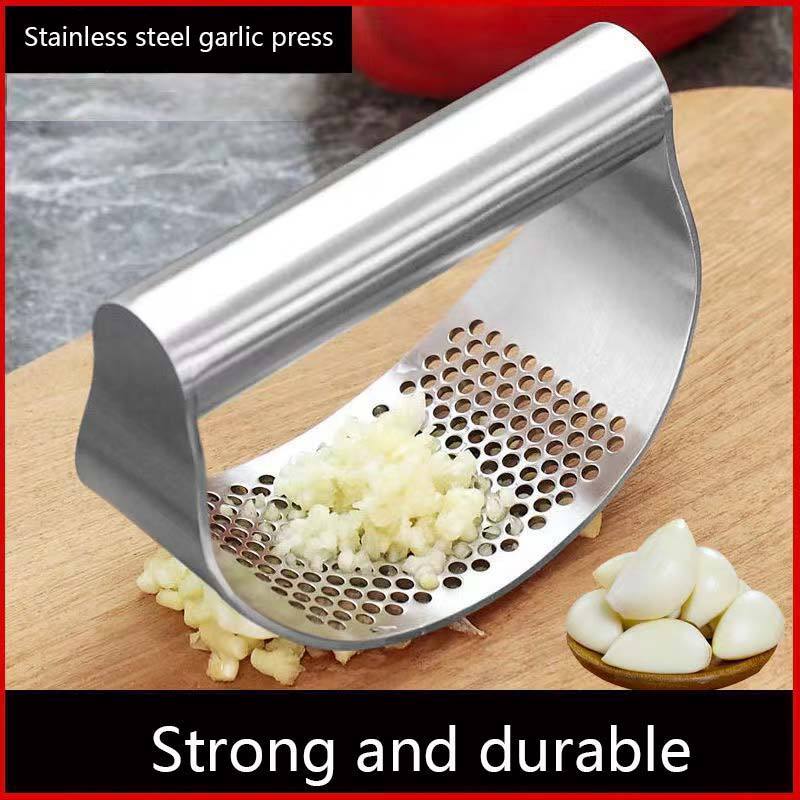 100% Stainless Steel Garlic Masher Rocker Crusher Chopper Mincer Press Kitchen Garlic Press Rocker