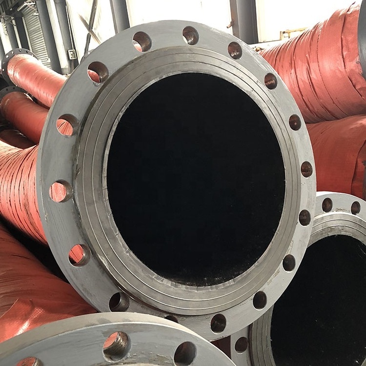 Discharge hose for dredging pipe with flange