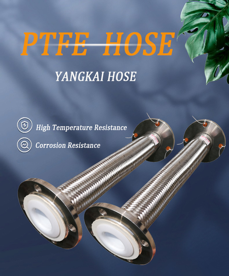 Best Selling Factory Wholesale Ptfe Tube  Flex High Temp Stainless Steel Ptfe Braided Hose