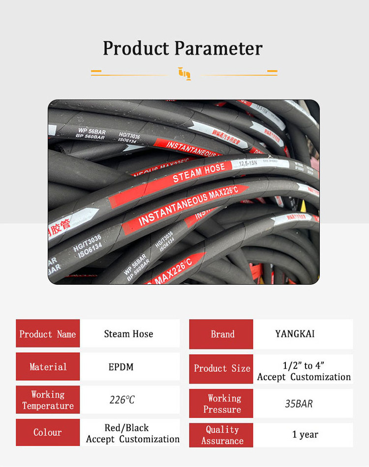 Steel Wire Braided Industrial Steam Hose High Pressure Hose saturated steam hydraulic hose assembly