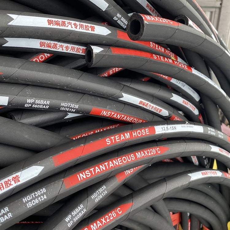 High Tensile Steel Wire Braided Steam Car Wash Hose Hydraulic Rubber Flexible High Pressure/temperature Steam Hose