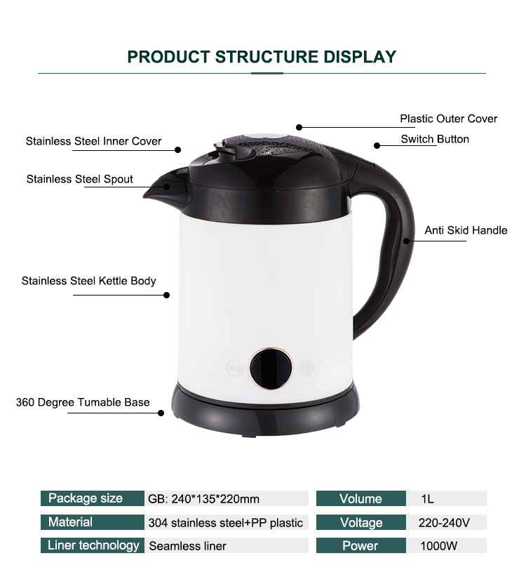 Best selling electric kettle 1L LED display custom multifunctional control panel