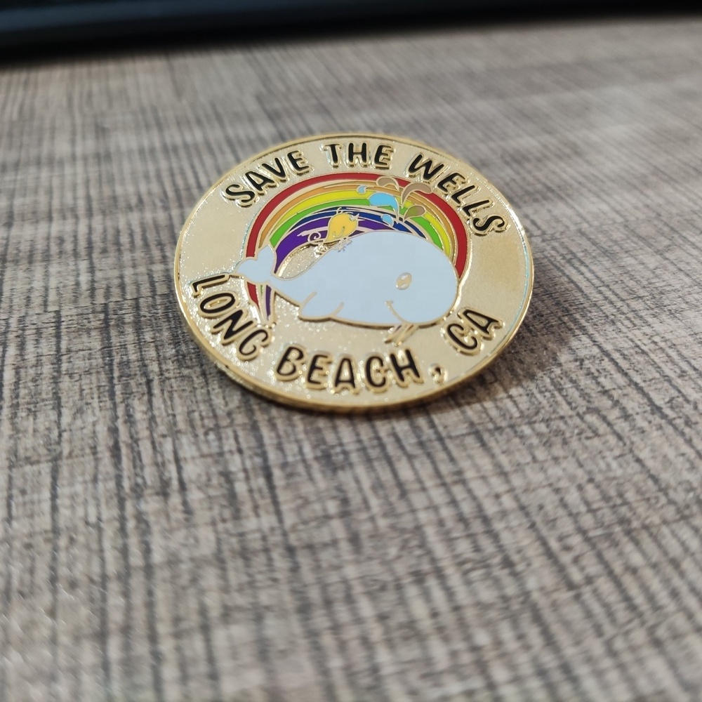 Yangle Gift Custom Lapel Pin Souvenir A Metal Badge to Save the Ocean Save the Wells Environmental Protection