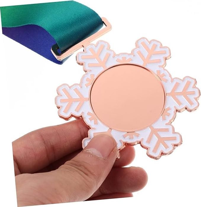 Soft enamel snowflake Children's Medal bronze copper die cast sports game medals with lanyard school honor reward soccer medals