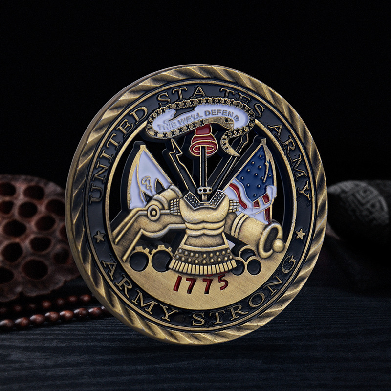 America hot selling antique brass 3D eagle challenge coin gold plated tungsten coin for shop USA first sergeant eagle wing coins