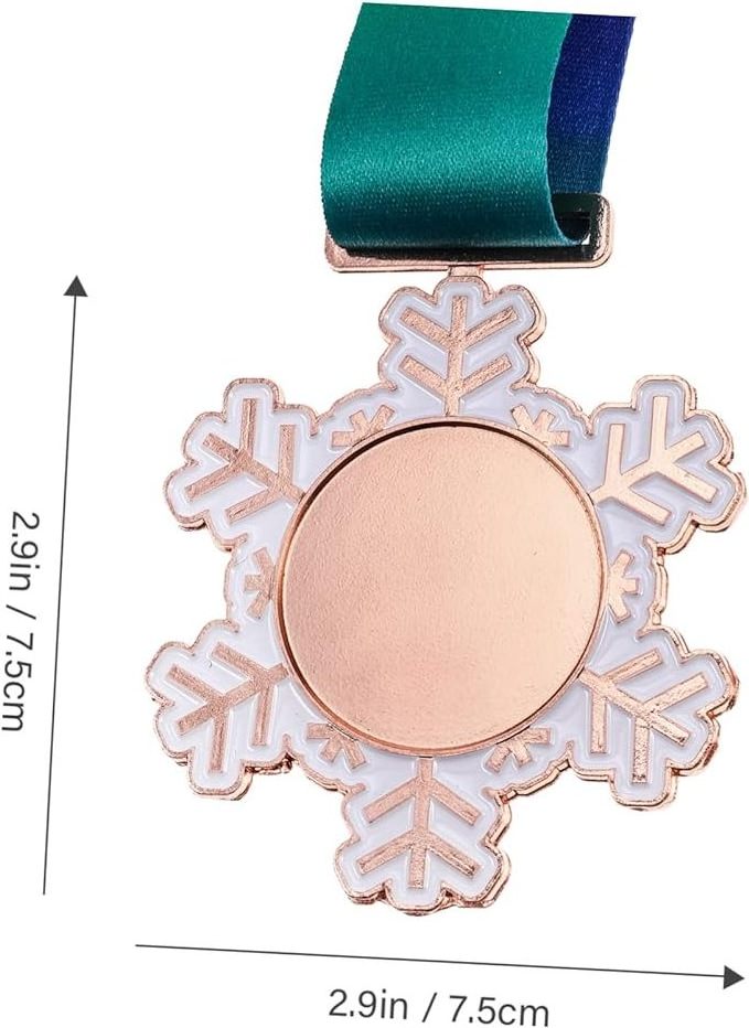 Soft enamel snowflake Children's Medal bronze copper die cast sports game medals with lanyard school honor reward soccer medals