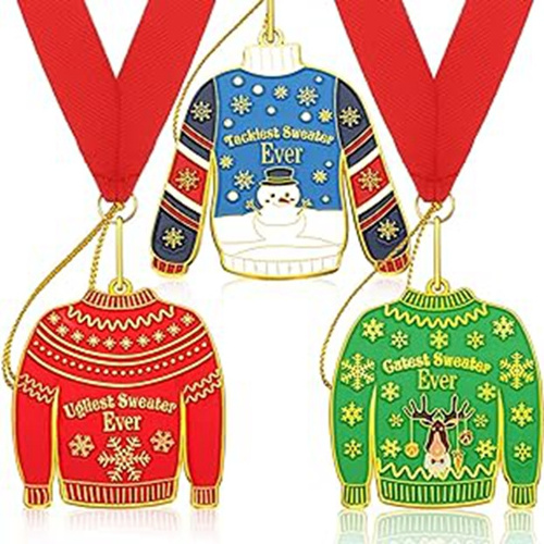 Yangle Gift Hot Sale 2023 Christmas Medal Snowman Christmas Tree Snowflake Christmas Father Sweater Medal Souvenir for Party