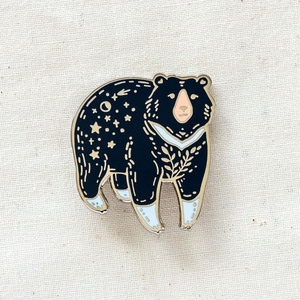 Dye black Metal Crafts For Gift souvenir badge Iron zinc Bear enamel pin customer design animal pet bear cartoon lapel pin