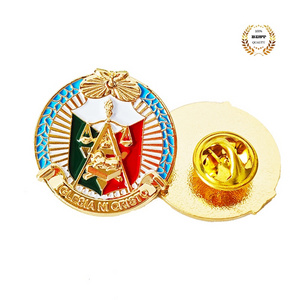 Factory wholesale 1inch INC Brooch enamel pin gold plated 3D Pure Metal Iglesia Ni Cristo Pin official law lapel pin badge