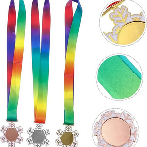 Soft enamel snowflake Children's Medal bronze copper die cast sports game medals with lanyard school honor reward soccer medals