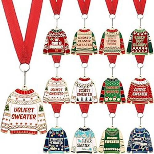 Yangle Gift Hot Sale 2023 Christmas Medal Snowman Christmas Tree Snowflake Christmas Father Sweater Medal Souvenir for Party