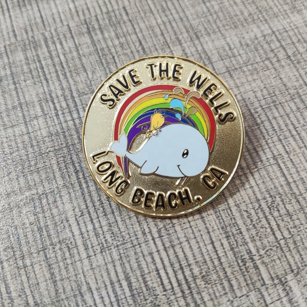 Yangle Gift Custom Lapel Pin Souvenir A Metal Badge to Save the Ocean Save the Wells Environmental Protection