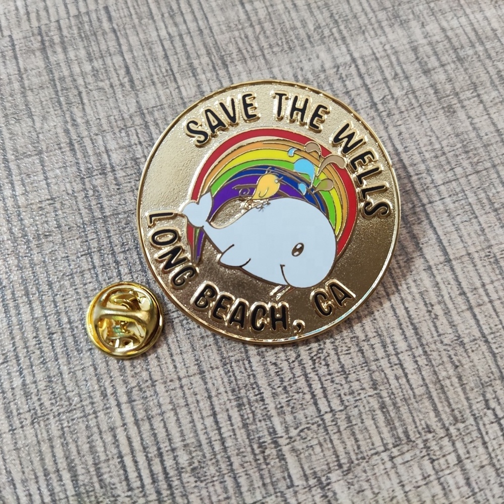 Yangle Gift Custom Lapel Pin Souvenir A Metal Badge to Save the Ocean Save the Wells Environmental Protection