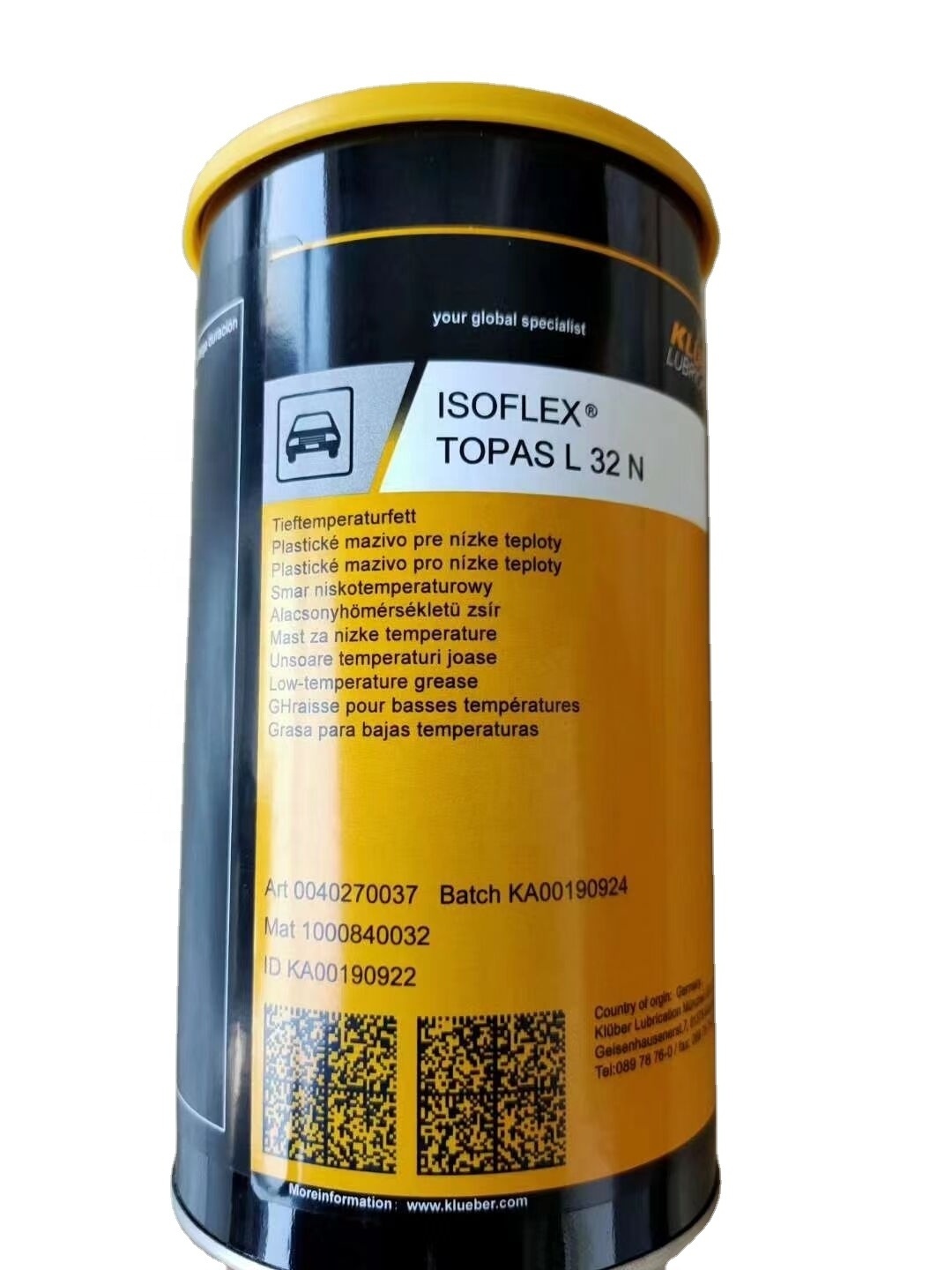 Kluber ISOFLEX TOPAS L 32N 1KG with Black Packaging Of Industrial Lubricant Grease Is Suitable For SMT Industry