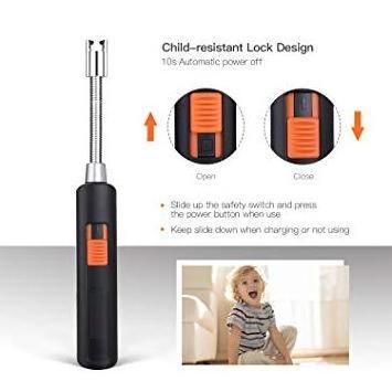 Lighter,YangLing Flameless Electronic Arc Lighter With AAA Battery Safety Switch&Splash&Wind Proof For Candles,BBQ,Fireworks