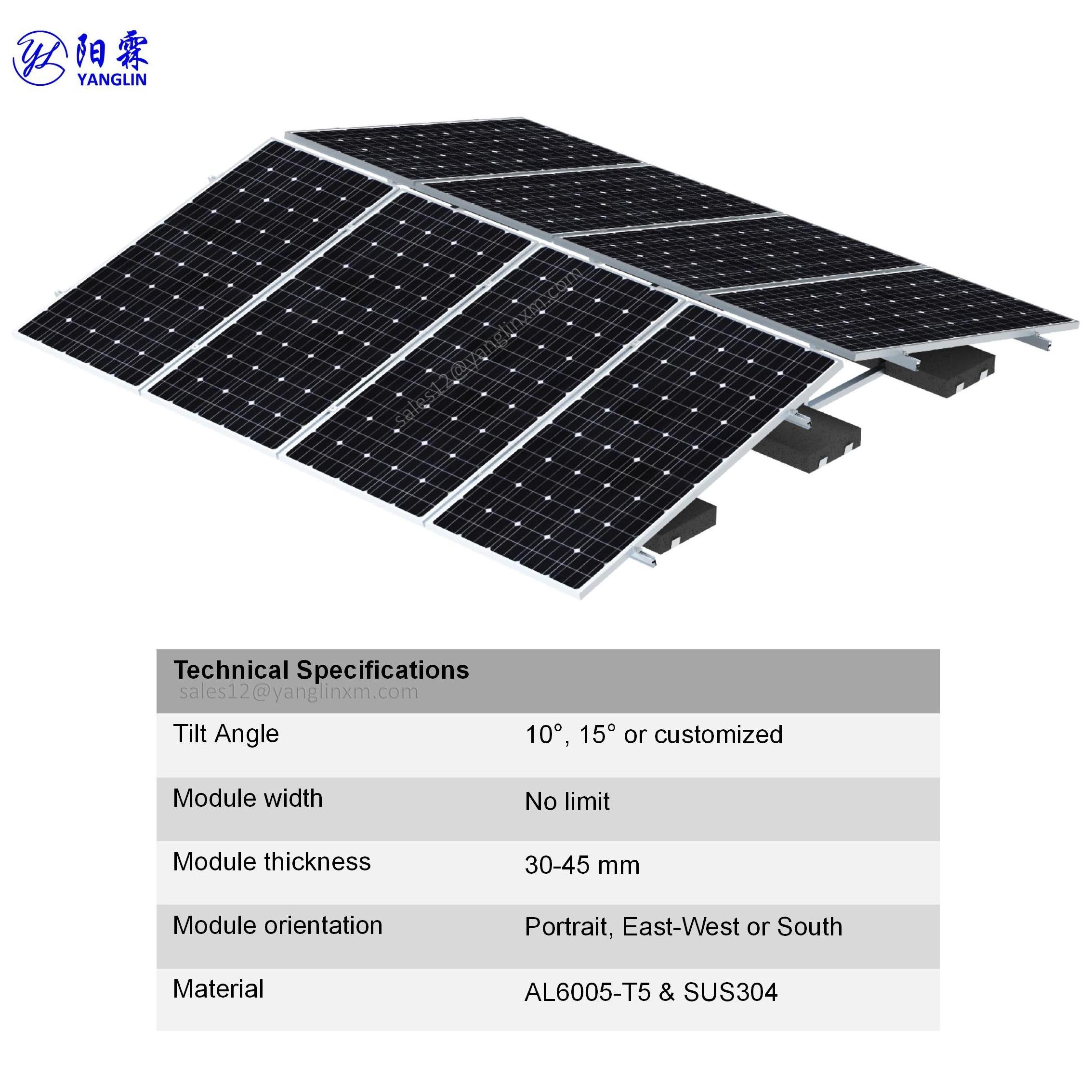 Quick install pre-assembled solar pv ballasting triangle frame structures for flat roof