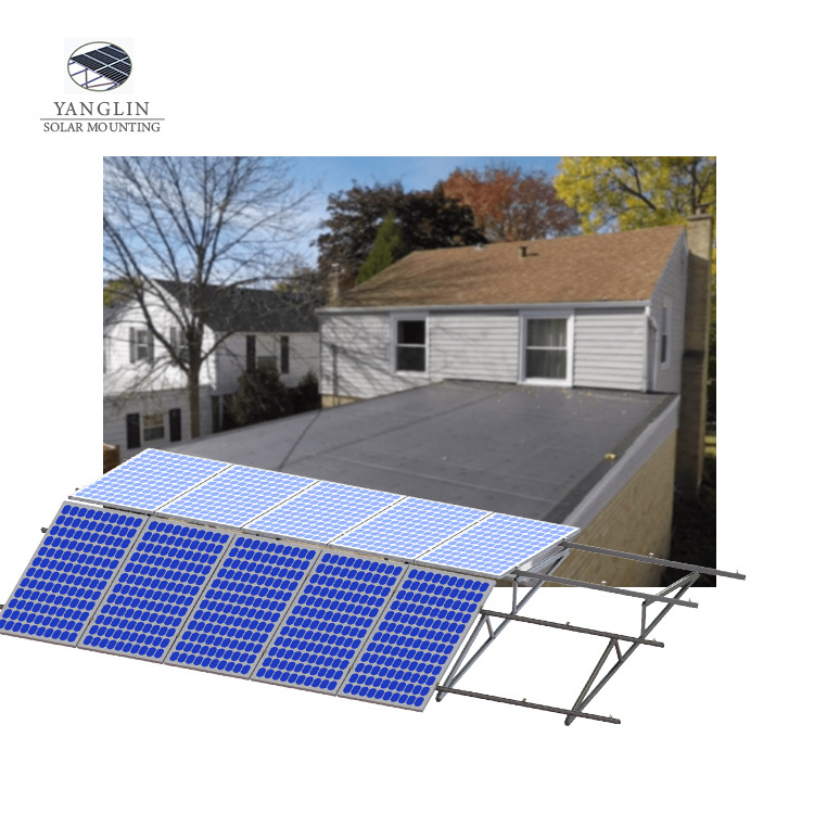 flat roof solar mounting system  PHOTOVOLTAIC mounting  ballasted flat roof mounting aluminum ground mount solar racking