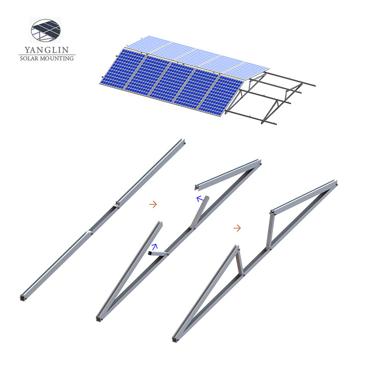 flat roof solar mounting system  PHOTOVOLTAIC mounting  ballasted flat roof mounting aluminum ground mount solar racking