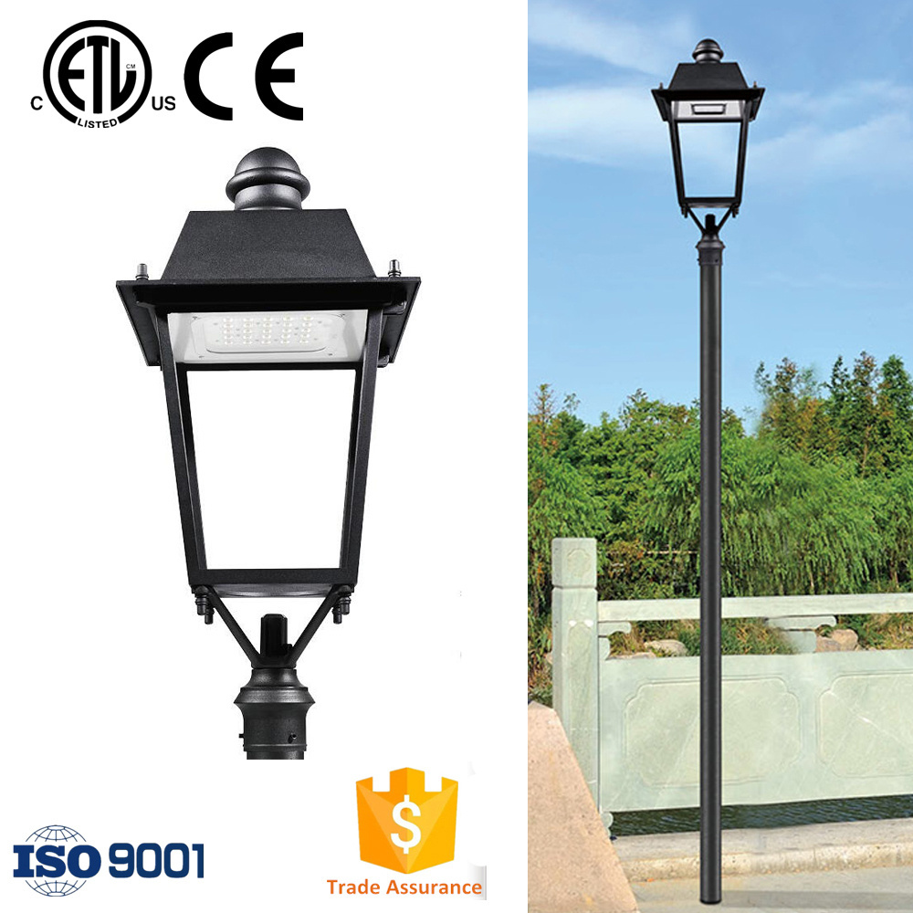 Classical design LED lamp source CE ETL certificate IP65 outdoor garden post top lantern