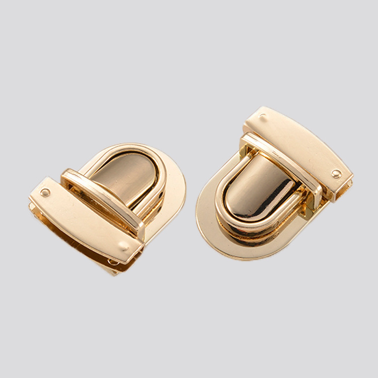 Factory Wholesale handbag twist lock turn lock findings Turn lock handbag hardware rose gold for luggage