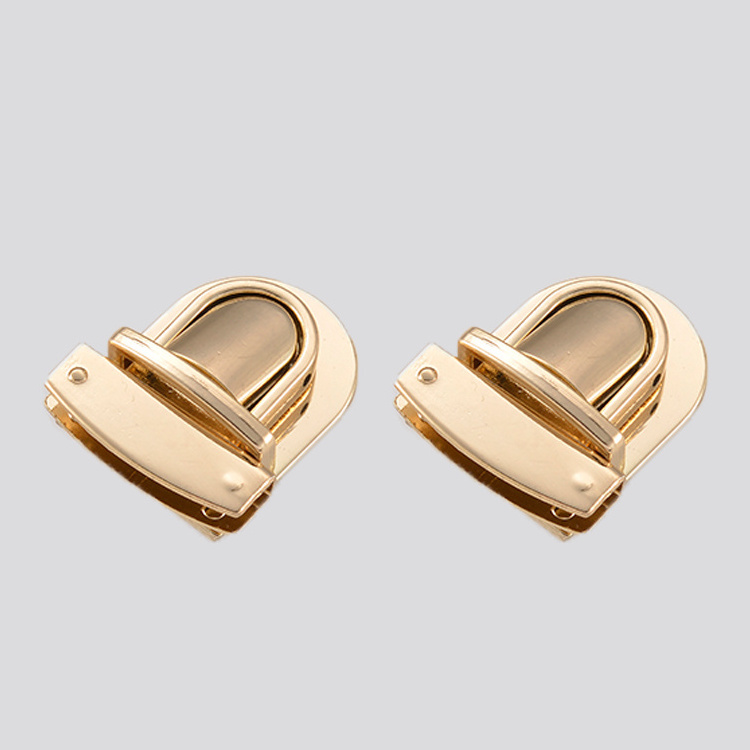 Factory Wholesale handbag twist lock turn lock findings Turn lock handbag hardware rose gold for luggage