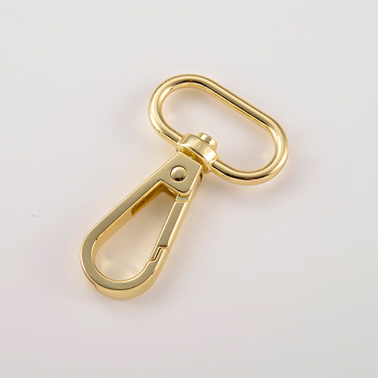 25 * 50 mm Light gold Metal Snap Hooks metal hardware alloy swivel eye snap hooks for fabric bags