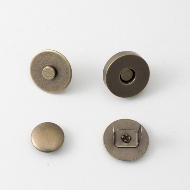 Cheap price hidden magnetic buttons clothing Antique brass Magnetic buttons 18mm magnetic button for handbag