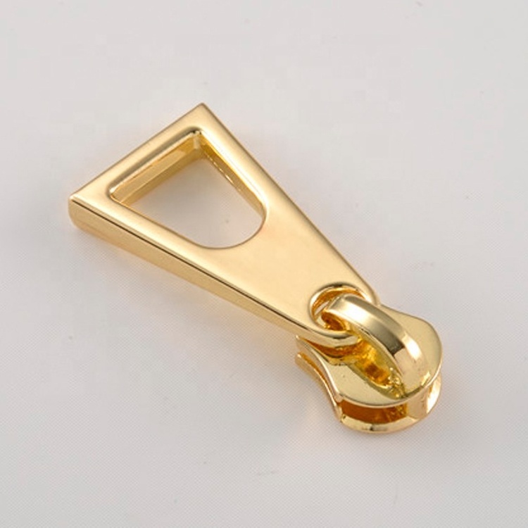 Best price zipper puller for handbag custom logo head pulls brass ring detachable 5 zipper roll