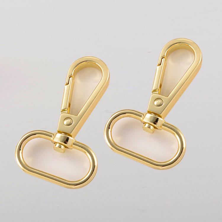 25 * 50 mm Light gold Metal Snap Hooks metal hardware alloy swivel eye snap hooks for fabric bags