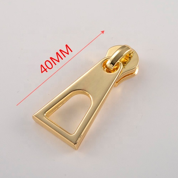 Best price zipper puller for handbag custom logo head pulls brass ring detachable 5 zipper roll