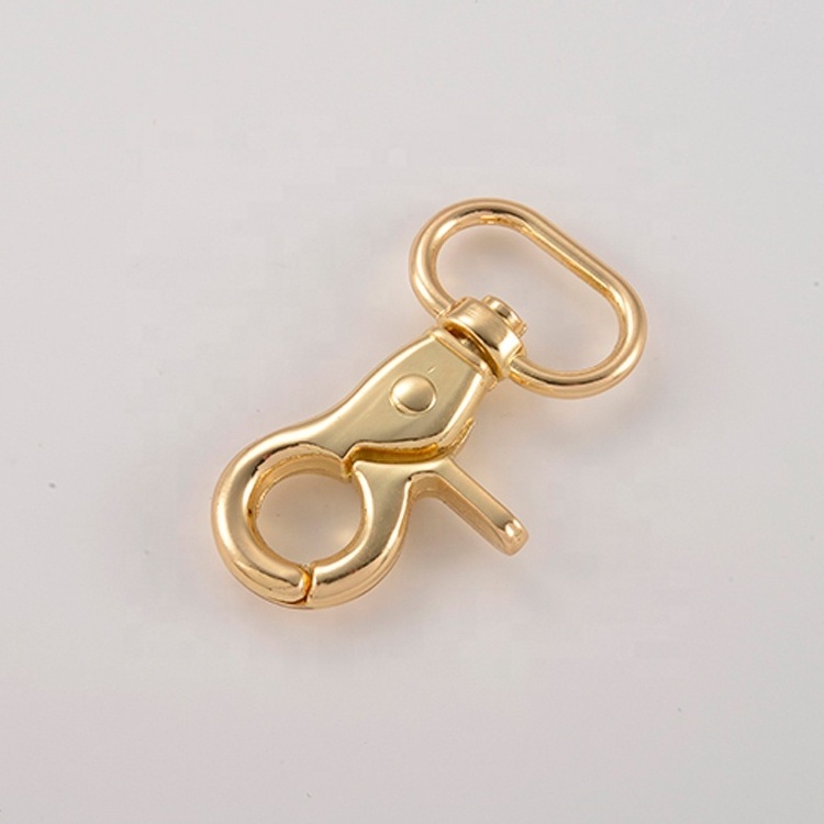 Wholesale bag accessories buckle wall mount snap hook buckle light gold clasp lock chain dog snap hook