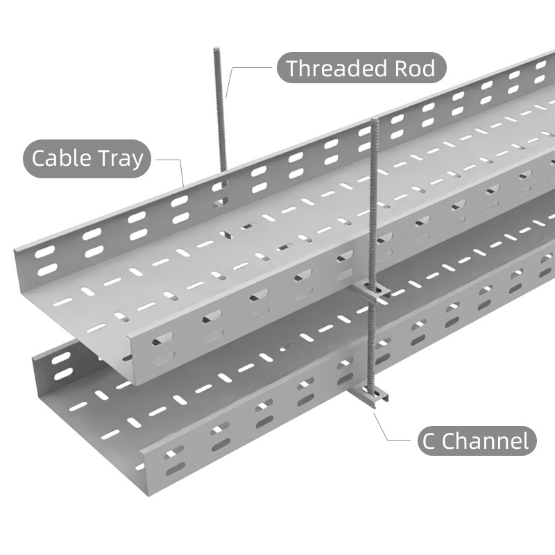 Perforated Ladder Type Steel Wire Mesh Hot DIP /Pre-Galvanized Trunking Cable Tray