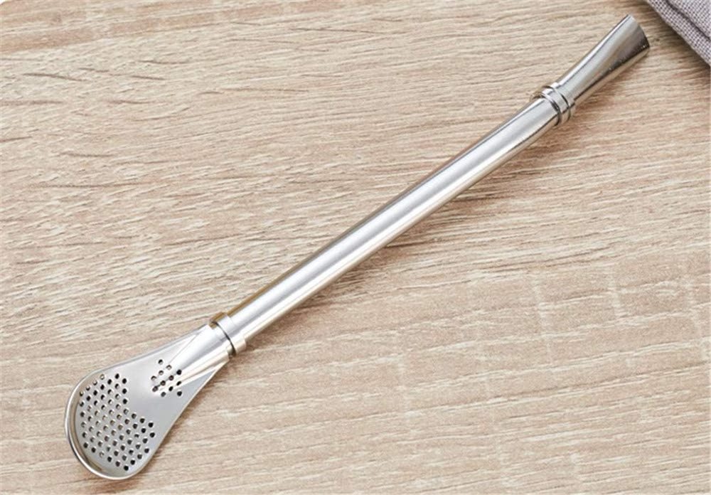 Reusable Stainless Steel Yerba Bubble Tea Drinking Straws With Spoon Bar Accessories