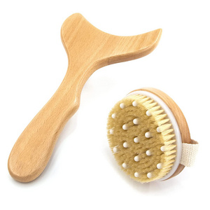 Wood Therapy Massage Tools Dry Body Brush kit for Gua Sha Muscle Release