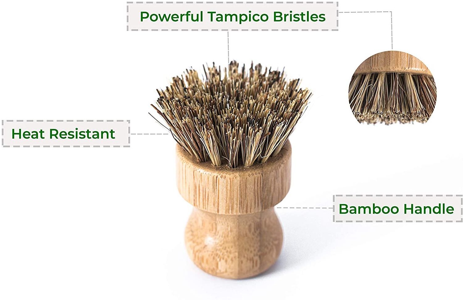 Eco-friendly bamboo wooden pot kitchen dish washing brush