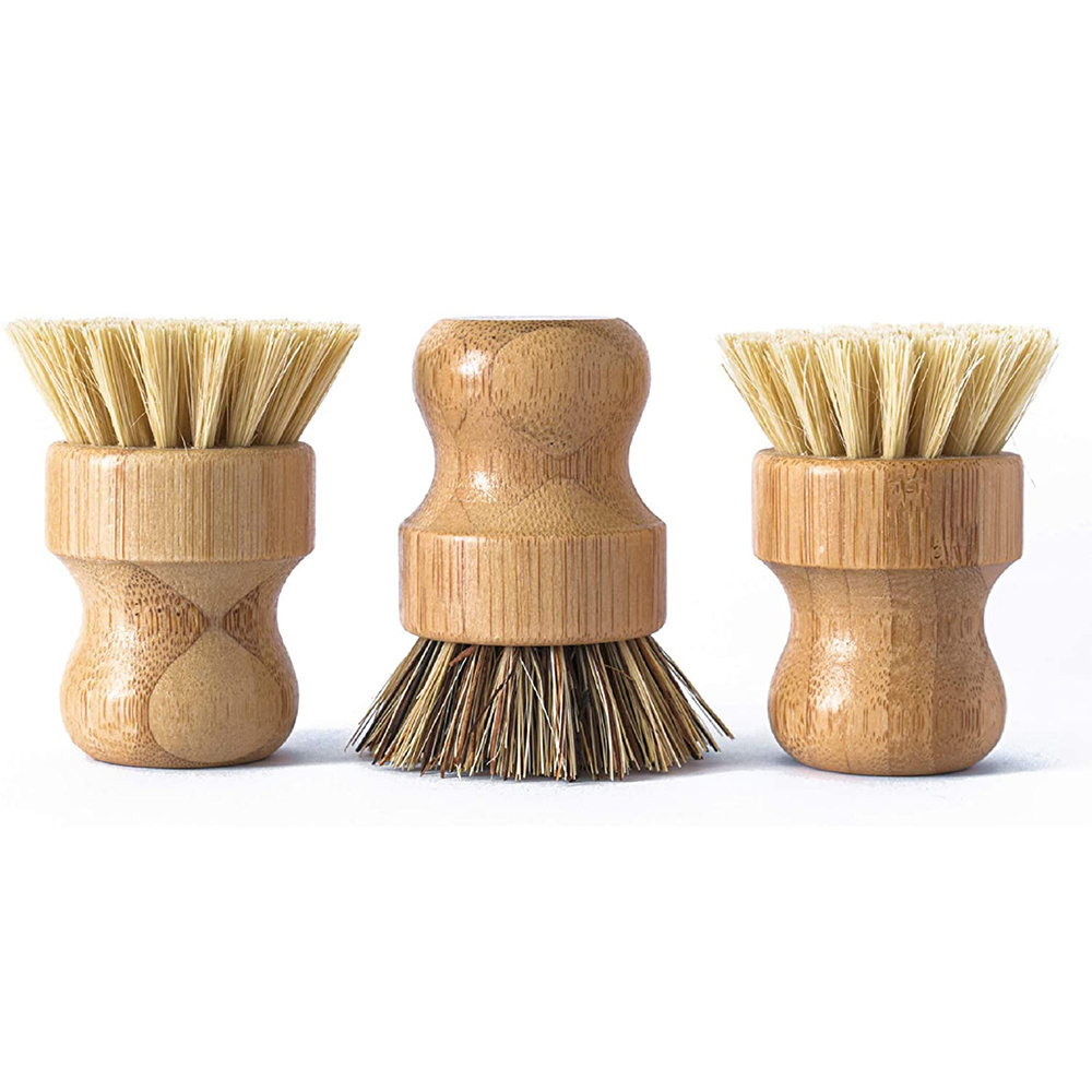 Eco-friendly bamboo wooden pot kitchen dish washing brush