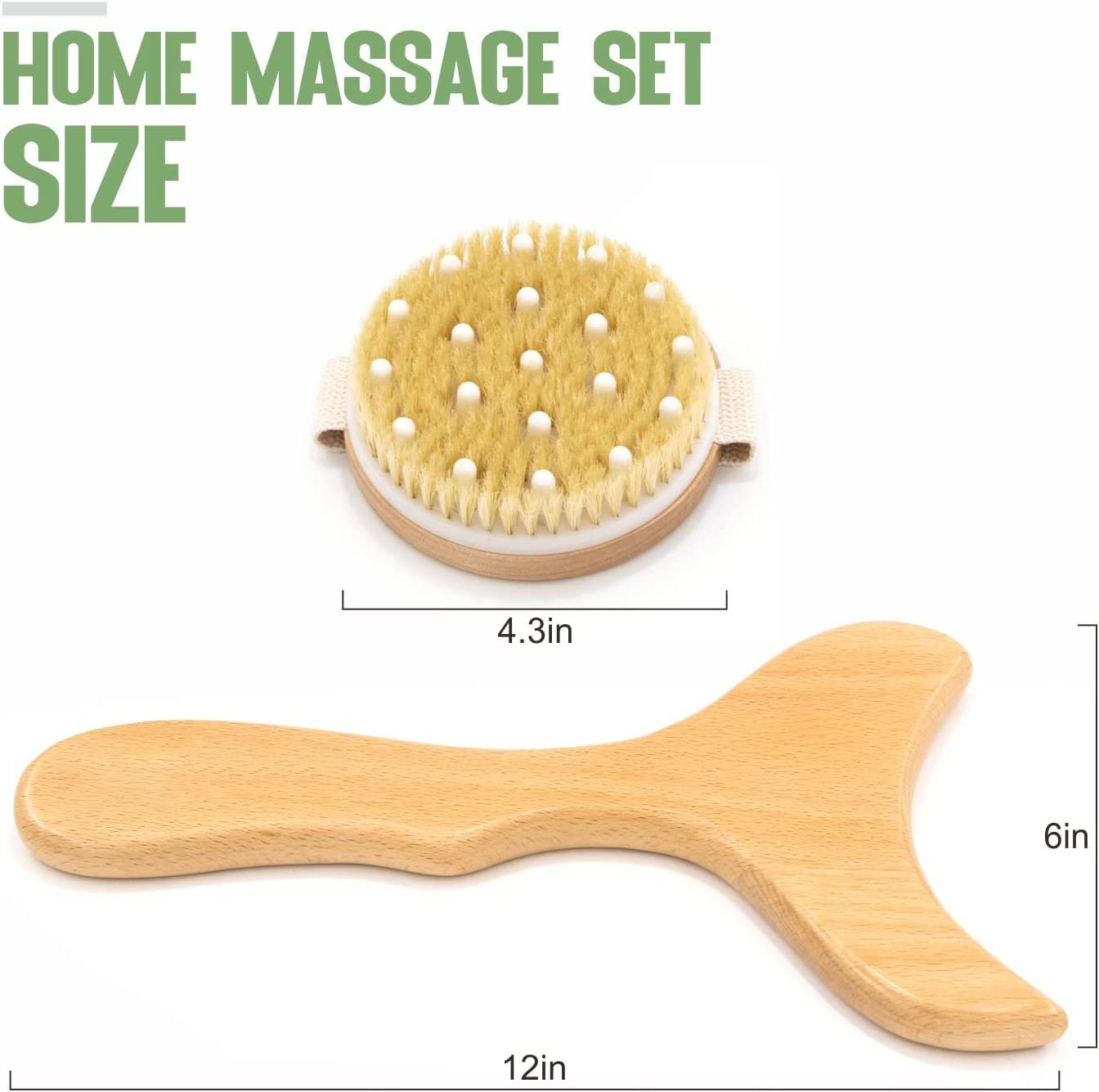 Wood Therapy Massage Tools Dry Body Brush kit for Gua Sha Muscle Release