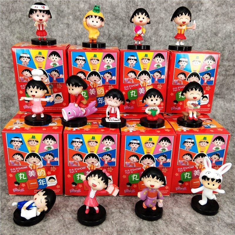 Top selling Anime Chibi Maruko Chan Kimono boxed figure toys for gifts 13PCS/set Mystery Blind Box Cute Girl