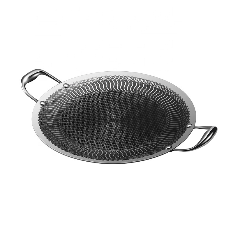 New Product Explosion Honeycomb Non Stick Triply Stainless Steel Grill Pan For Outdoor Camping Picnic