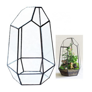 Glass Terrarium Tabletop Succulent Plant Terrarium Geometric with Door for Indoor Outdoor and Wedding Christmas Decoration