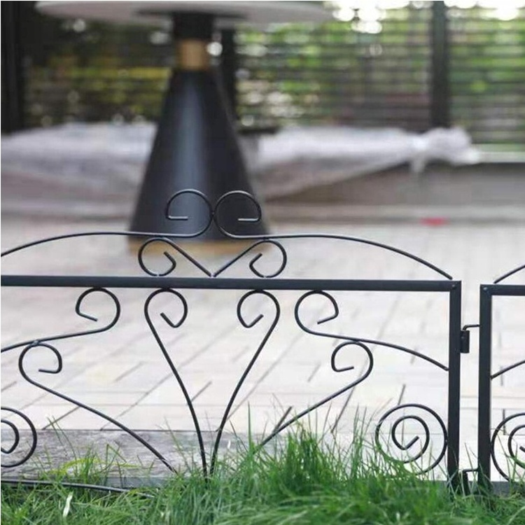 4 Pack Decorative Fence Panels Garden Border Fence for Dogs Animal Barrier Black Metal Fencing