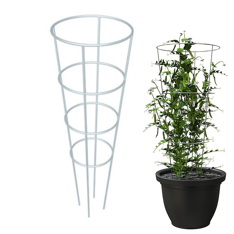 Plant Support Cage Galvanized Tomato Cages with Twist Ties Plant Prop for Eggplants Cucumber Climbing Plants Vegetables Flowers