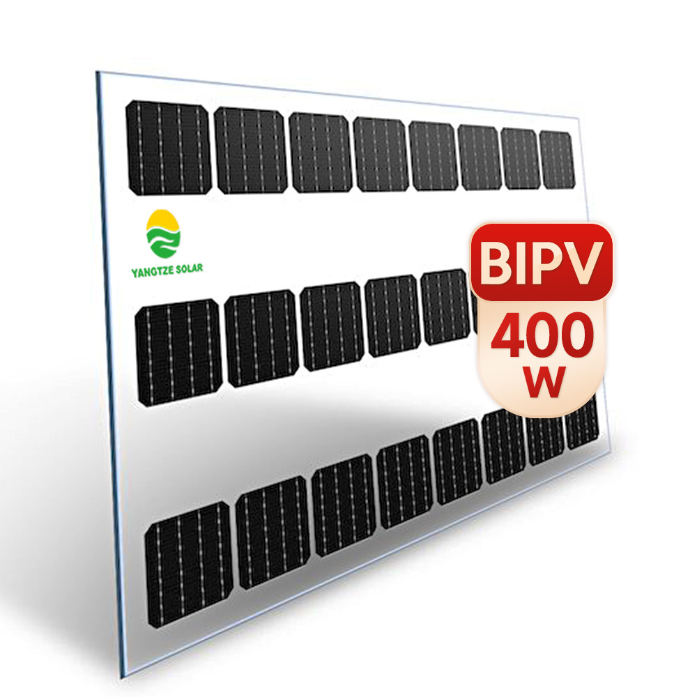 400Wdouble glass bipv frameless solar panel pv split junction box 120cells 132cells 20% 60 bifacial