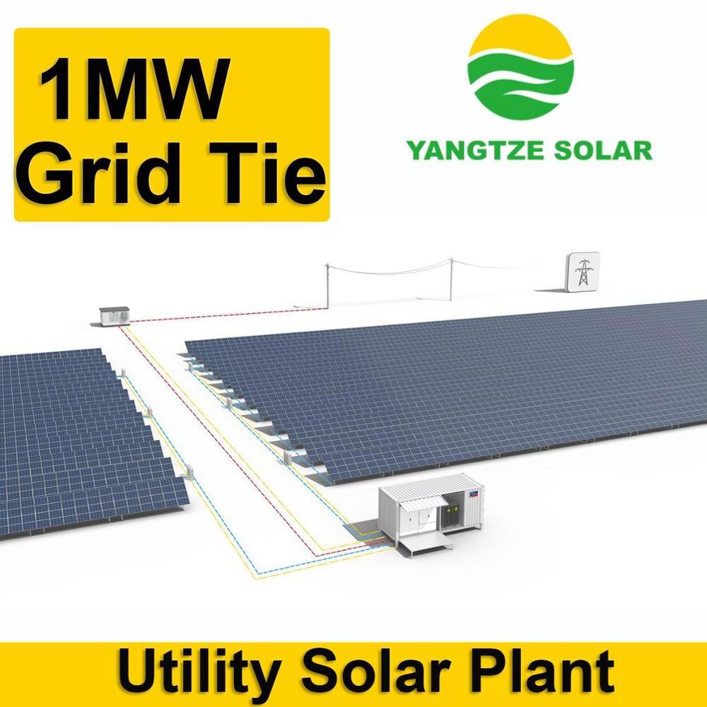 Big capacity on grid solar panel 1mw solar power plant panel system