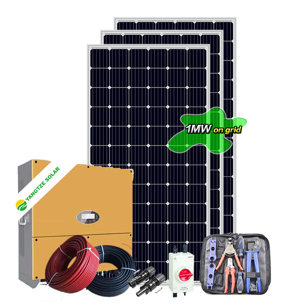 Big capacity on grid solar panel 1mw solar power plant panel system