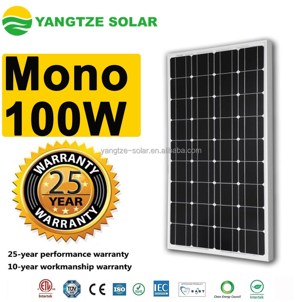 A Grade 100 watt monocrystalline DIY solar panels