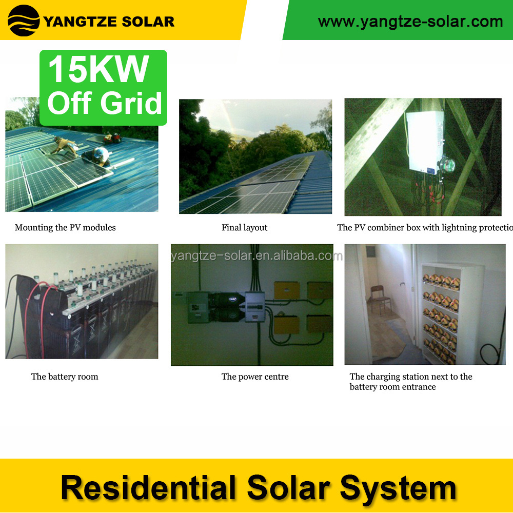 Yangtze high efficiency off grid 15kw residential solar power systems